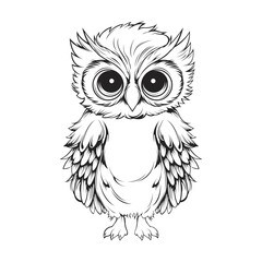 Owl coloring page vector illustration