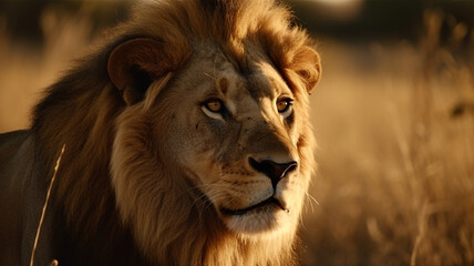 African male lion headshot 