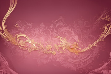 pink abstract background with luxury golden elements