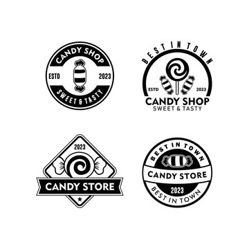 Candy store best in town logos design