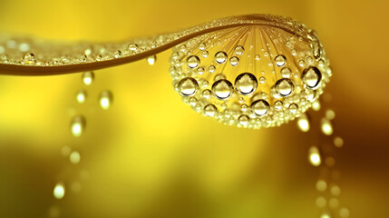 Fototapeta premium yellow waterdrop , light yellow nature background