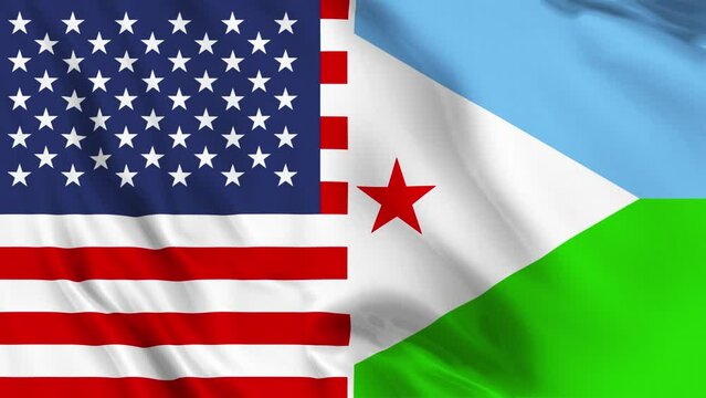 USA and Djibouti Flag Loop