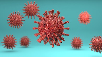 Mpox virus realistic-render photo
