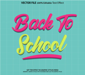 Back to school 3d text effect and editable text effect