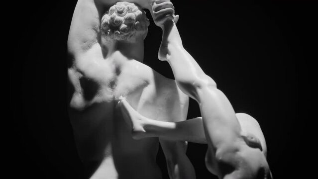 Back-side of the marble sculpture of Hercules and Lichas (Ercole e Lica) by Antonio Canova