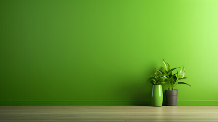 green plant on free wall with empty space