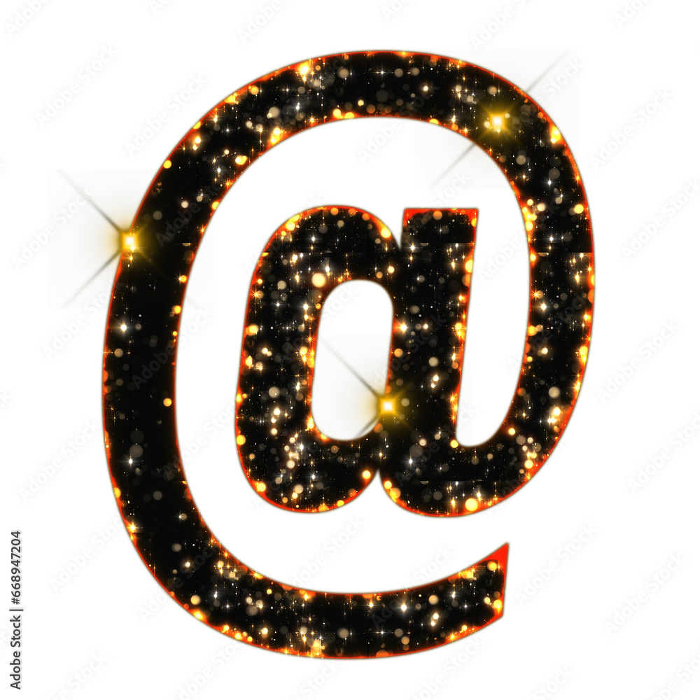 Poster sparkling bokeh at sign symbol isolated on transparent background. this is a part of a set which als