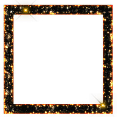 Sparkling bokeh square rectangle frame outline isolated on transparent background. This is a part of a set which also includes letters, numbers, symbols, and shapes