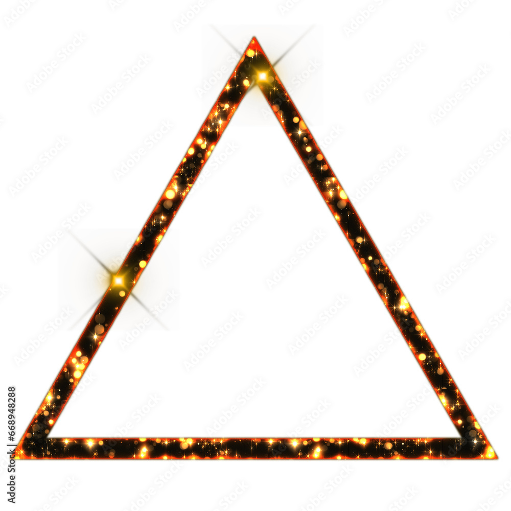 Aufkleber sparkling bokeh triangle frame outline isolated on transparent background. this is a part of a set w