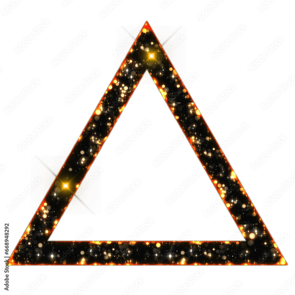 Aufkleber sparkling bokeh triangle frame outline isolated on transparent background. this is a part of a set w