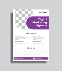 digital marketing flyer template. vector marketing agency creative flyer design.