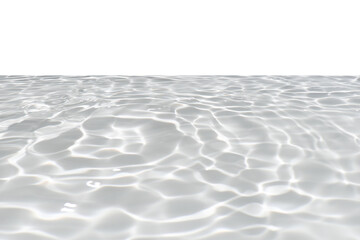Defocus blurred transparent gray colored clear calm water surface texture with splashes reflection. Trendy abstract nature background. Water waves in sunlight with copy space. Blue watercolor shine.