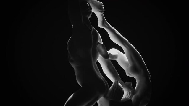 Pan footage of the Greek marble sculpture of Hercules and Lichas (Ercole e Lica) by Antonio Canova