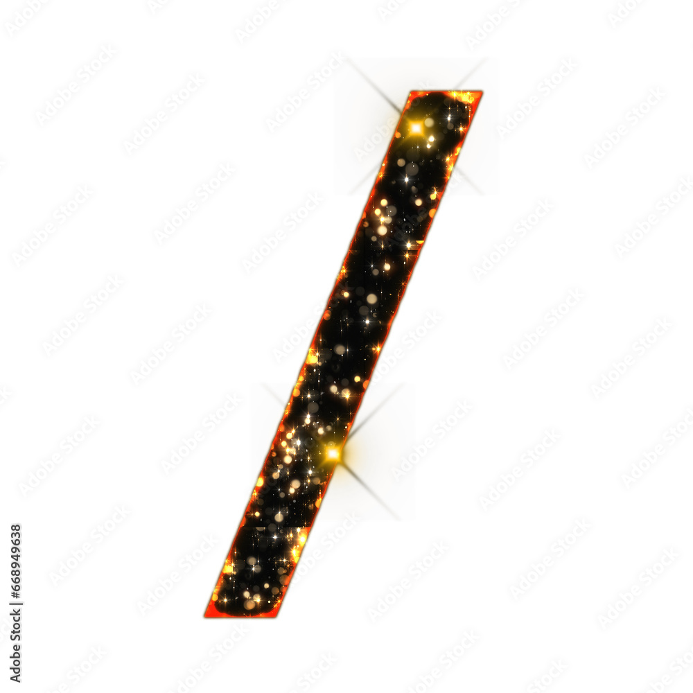 Poster sparkling bokeh slash symbol isolated on transparent background. this is a part of a set which also 