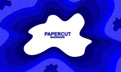 3D abstract background and paper cut shapes with copyspace