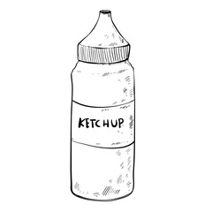 ketchup grill hand drawn