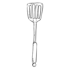 spatula grill hand drawn