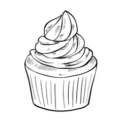 cupcake birthday handdrawn 