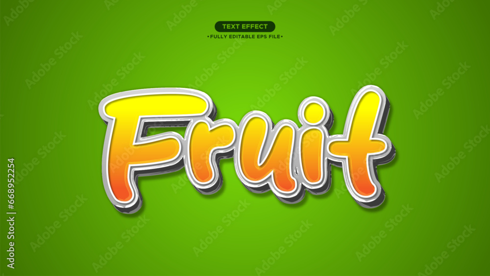 Aufkleber fruit and fresh vector text effect editable text and font
