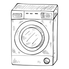 washing machine hand drawn illustration