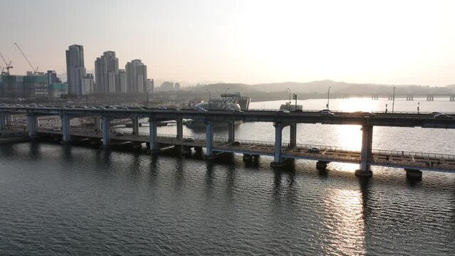 서울 한강 반포 세빛섬 채빛섬 드론 영상