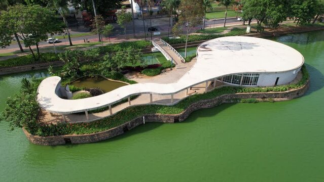 Casa do Baile in Pampulha, Belo Horizonte, Brazil. Famous tourist place