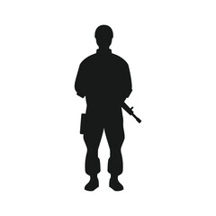 Soldier With Weapon Silhouette Vector Design