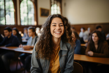 portrait of student in classroom