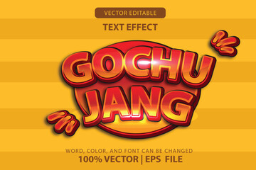 vector editable text effect Korean gochujang sauce, Korean food, fast food, food logo. business brand. vector templates