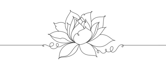 lotus line art vector illustration