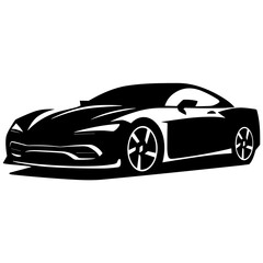 Silhouette Vector Illustration of Sport Car. This Image is Suitable for Use as a Sports Car Community Logo and Others