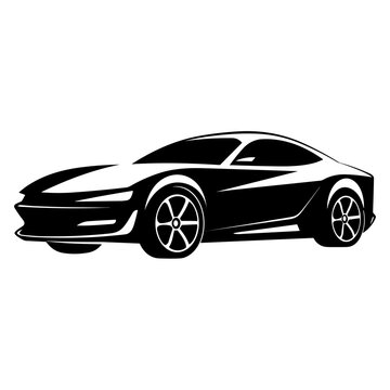 Silhouette Vector Illustration of Sport Car. This Image is Suitable for Use as a Sports Car Community Logo and Others