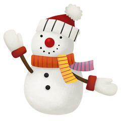 cute snowman with a hat