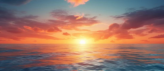 Poster Serenity meditation and a peaceful horizon over water © AkuAku
