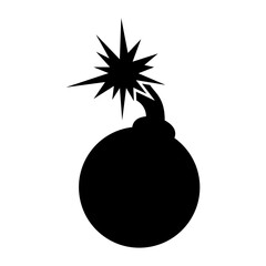 A large bomb symbol in the center. Isolated black symbol