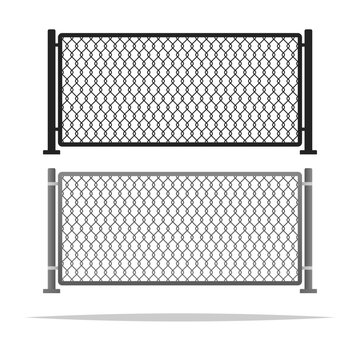 Chain link fence vector isolated illustration