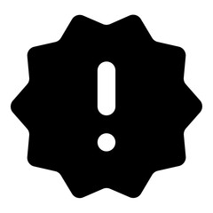 A large warning symbol in the center. Isolated black symbol