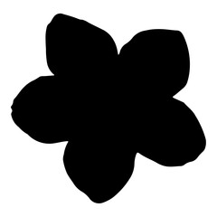 A large forget-me-not flower in the center. Isolated black symbol