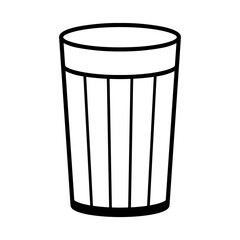 A large glass symbol in the center. Isolated black symbol