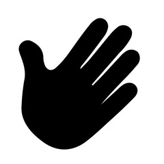 Obraz premium A large hand in the center. Isolated black symbol