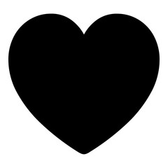 A large heart in the center. Isolated black symbol