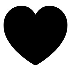 A large heart in the center. Isolated black symbol