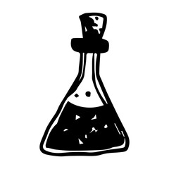 flask for the drug is a funny doodle Halloween