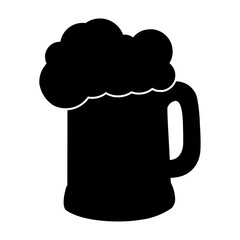 A large mug beer symbol in the center. Isolated black symbol