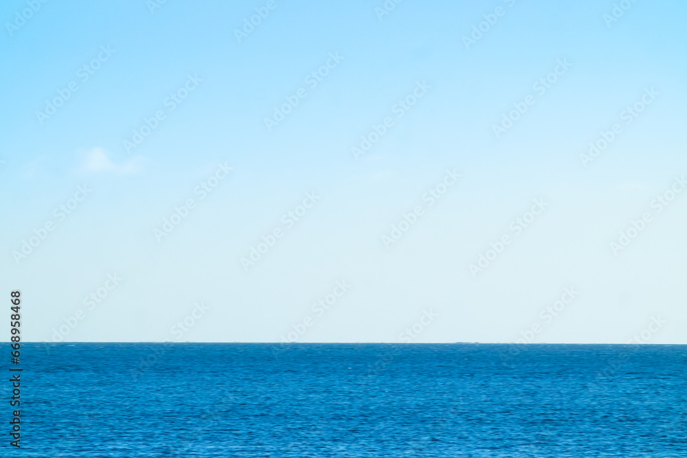 Sticker Deep blue impressionist sea and horizon