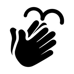 Fototapeta premium A large washing hands symbol in the center. Isolated black symbol