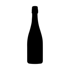 A large champagne symbol in the center. Isolated black symbol