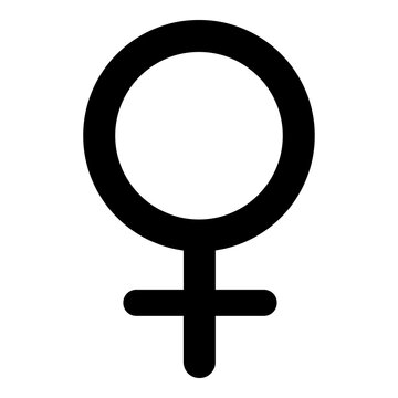 A large venus symbol in the center. Isolated black symbol