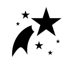 A large fireworks symbol in the center. Isolated black symbol