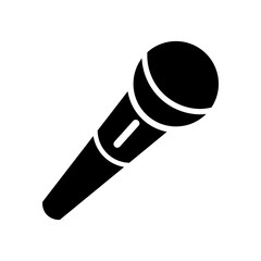 A large microphone symbol in the center. Isolated black symbol